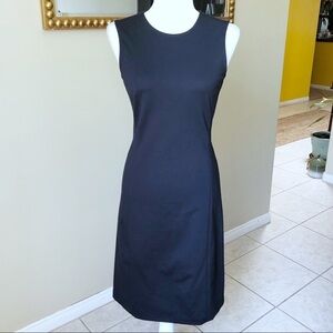 QOR Navy Sleeveless Cotton Blend Dress